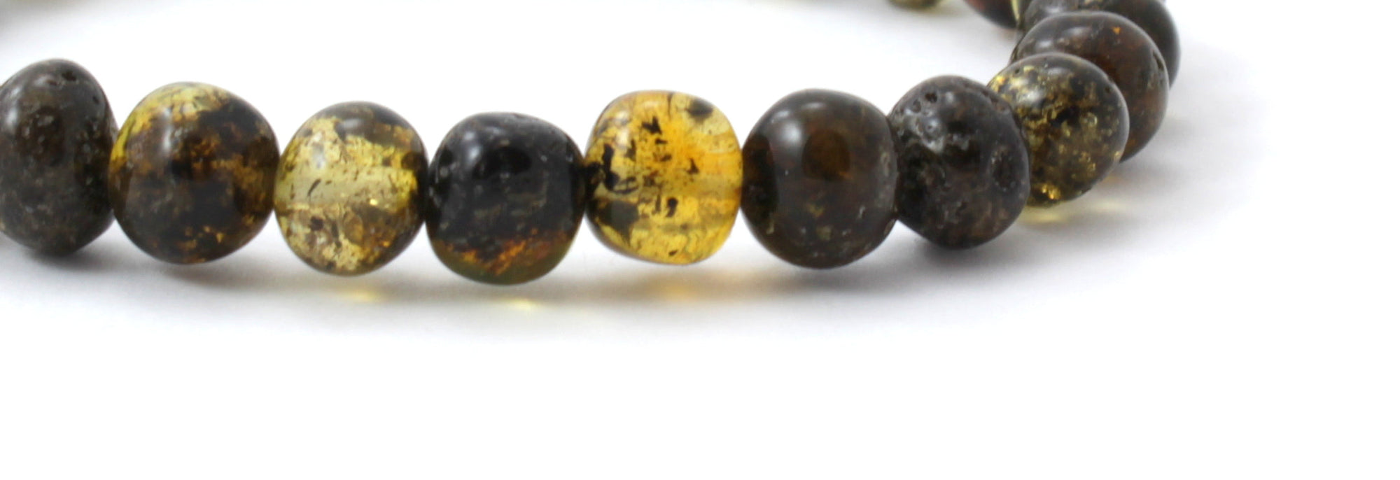 Amber Polished Green Stretch Bracelet for Men-2